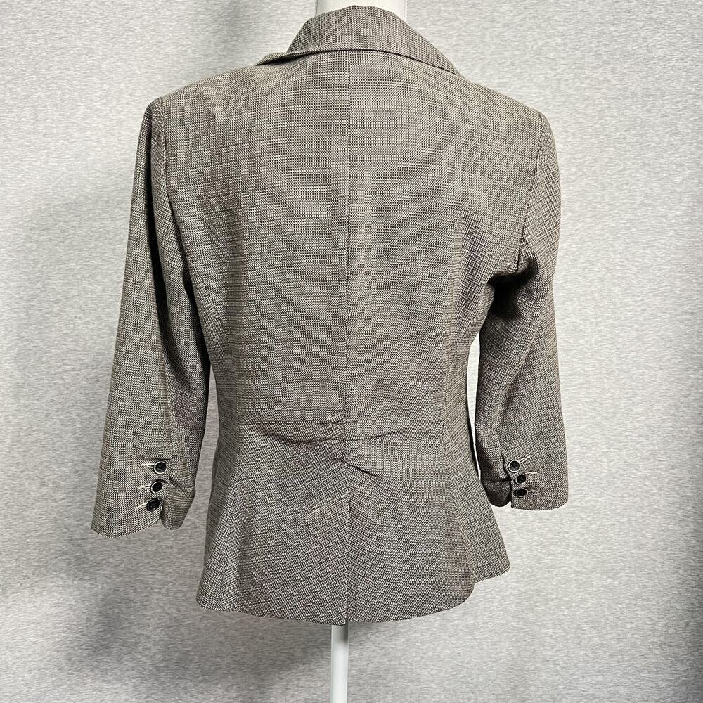 Cabi Blazer Womens 4 Brown Black Single Button 3/4 Sleeve Ruched Casual Career - Picture 5 of 16